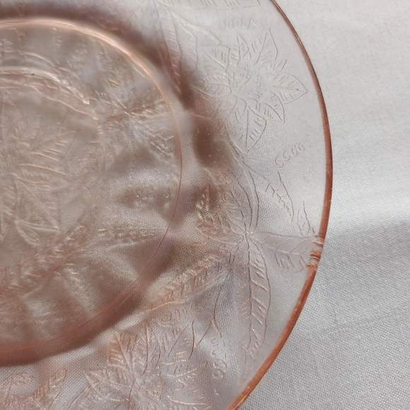 Depression Glass Cup and Saucer Set Floral Pattern Rustic Kitchen - Picture 6 of 8